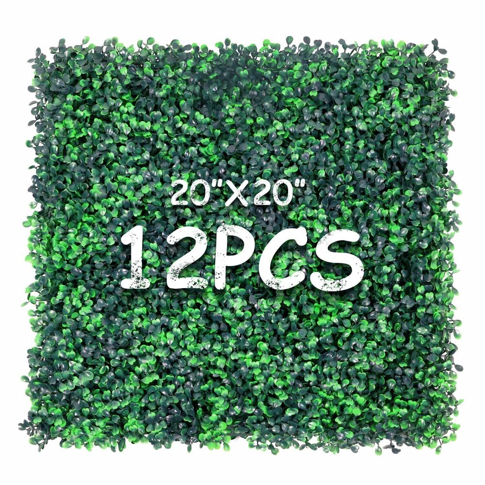 5743 12 Pieces 20” X 20” 33.3 Sq.Ft Artificial Hedge Boxwood Panels UV